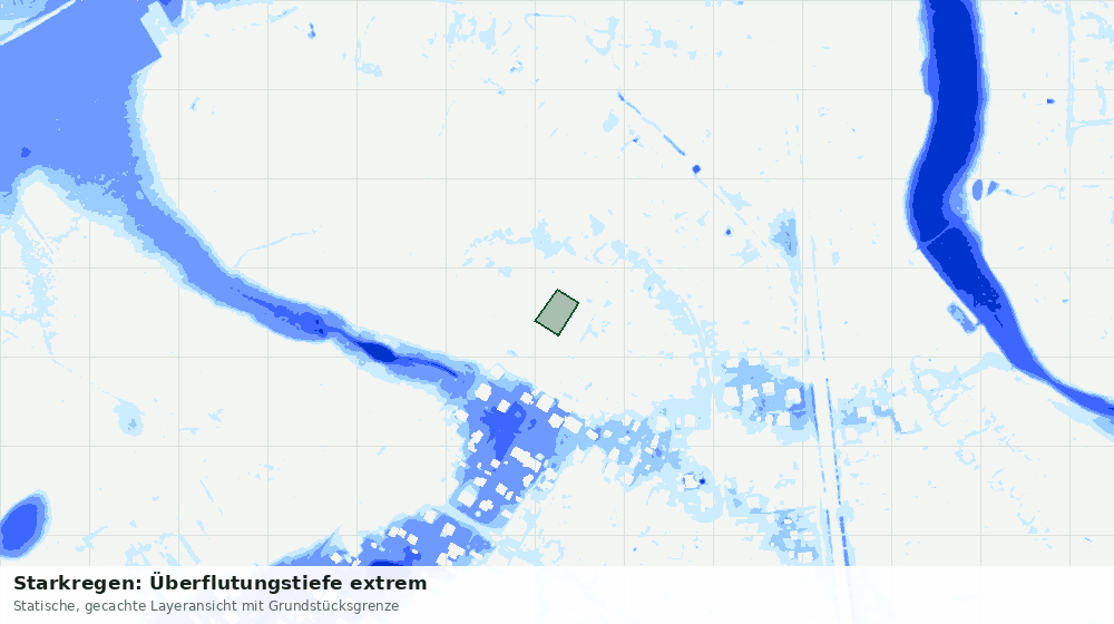 Statische Kartenansicht: Starkregen: Überflutungstiefe extrem