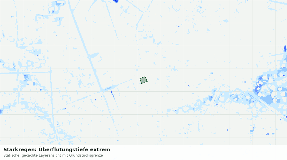 Statische Kartenansicht: Starkregen: Überflutungstiefe extrem
