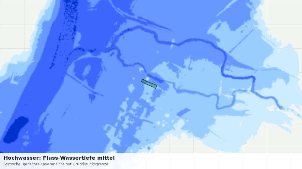 Statische Kartenansicht: Hochwasser: Fluss-Wassertiefe mittel