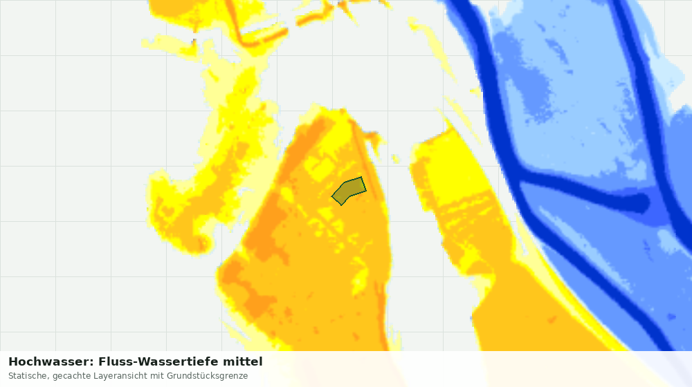 Statische Kartenansicht: Hochwasser: Fluss-Wassertiefe mittel