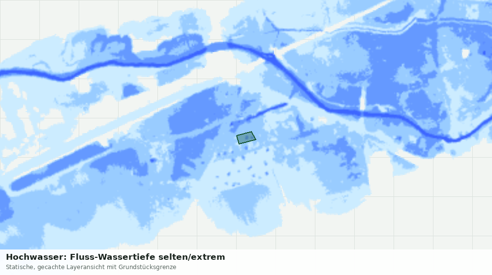 Statische Kartenansicht: Hochwasser: Fluss-Wassertiefe selten/extrem