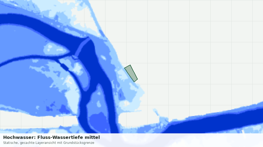 Statische Kartenansicht: Hochwasser: Fluss-Wassertiefe mittel