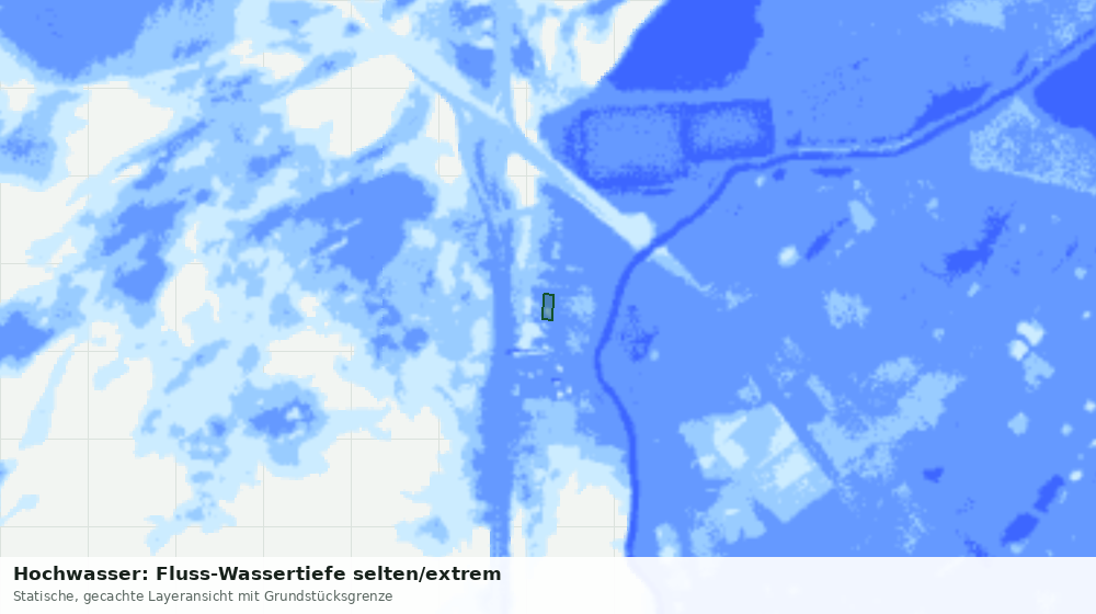 Statische Kartenansicht: Hochwasser: Fluss-Wassertiefe selten/extrem