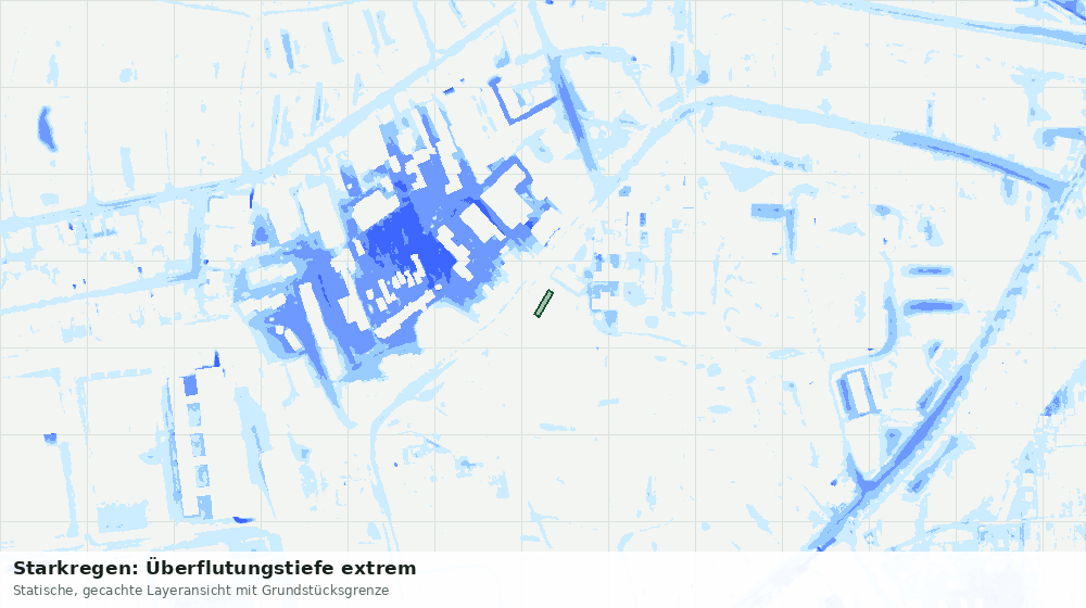Statische Kartenansicht: Starkregen: Überflutungstiefe extrem