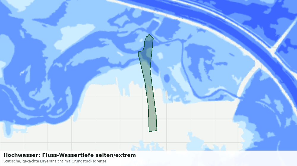 Statische Kartenansicht: Hochwasser: Fluss-Wassertiefe selten/extrem