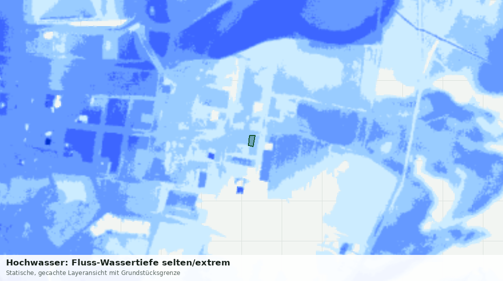 Statische Kartenansicht: Hochwasser: Fluss-Wassertiefe selten/extrem