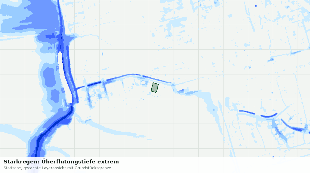 Statische Kartenansicht: Starkregen: Überflutungstiefe extrem