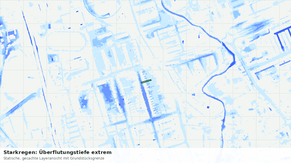 Statische Kartenansicht: Starkregen: Überflutungstiefe extrem