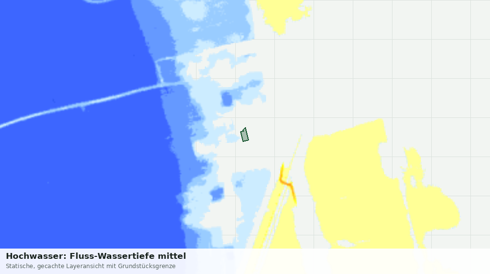 Statische Kartenansicht: Hochwasser: Fluss-Wassertiefe mittel