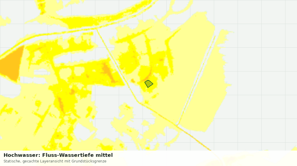 Statische Kartenansicht: Hochwasser: Fluss-Wassertiefe mittel