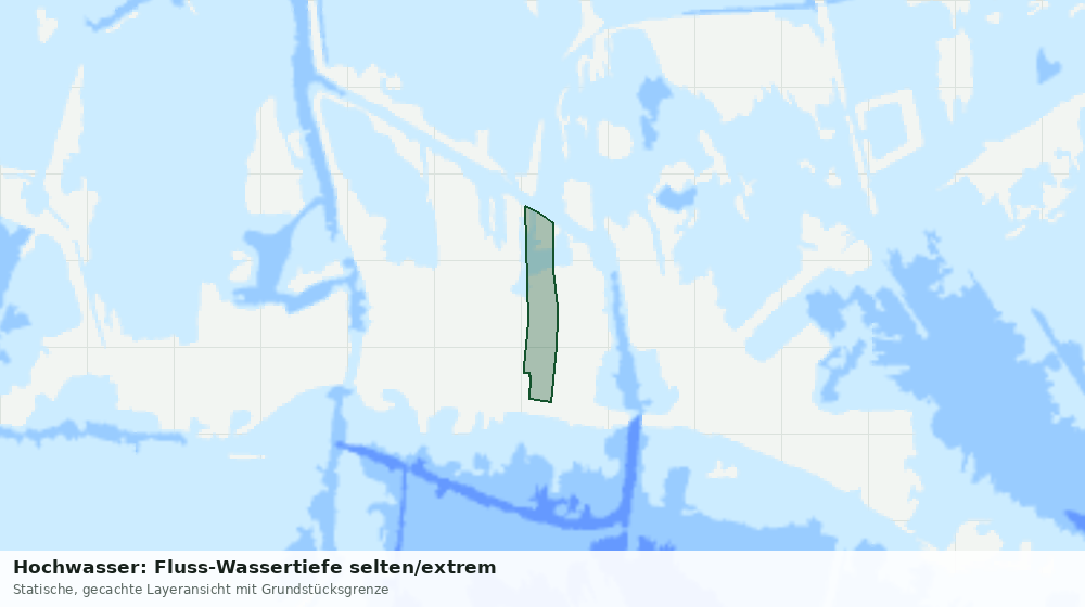 Statische Kartenansicht: Hochwasser: Fluss-Wassertiefe selten/extrem