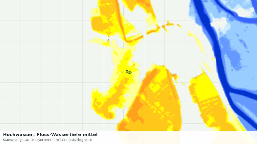 Statische Kartenansicht: Hochwasser: Fluss-Wassertiefe mittel