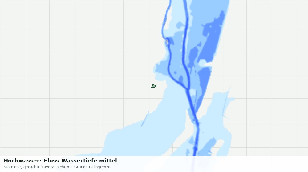 Statische Kartenansicht: Hochwasser: Fluss-Wassertiefe mittel