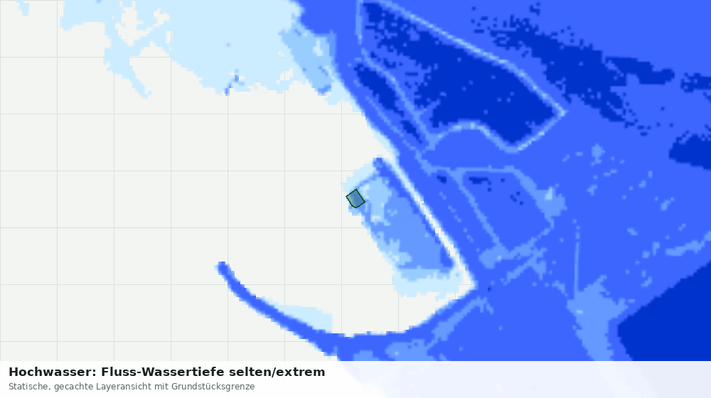 Statische Kartenansicht: Hochwasser: Fluss-Wassertiefe selten/extrem