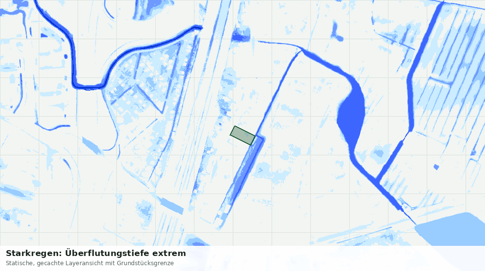 Statische Kartenansicht: Starkregen: Überflutungstiefe extrem