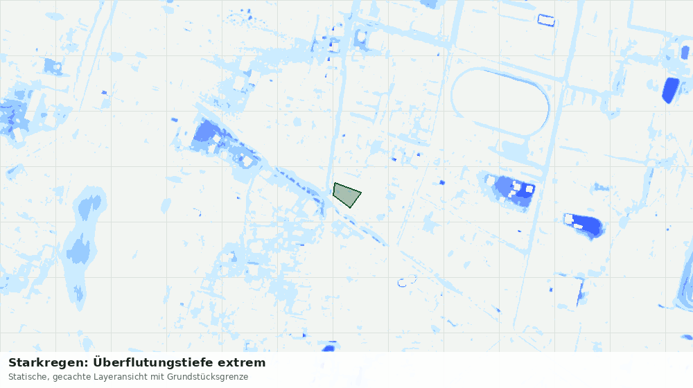 Statische Kartenansicht: Starkregen: Überflutungstiefe extrem