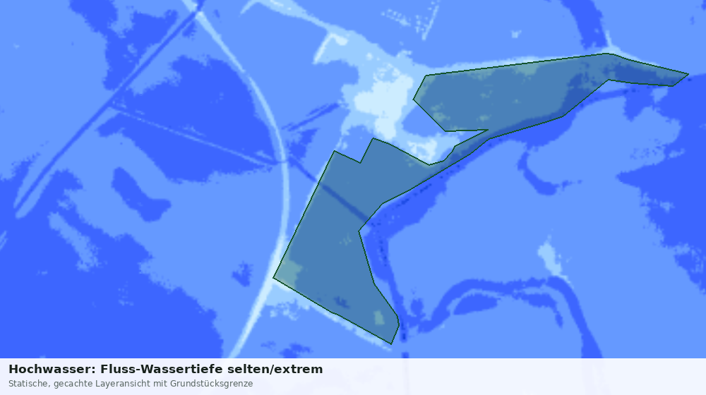 Statische Kartenansicht: Hochwasser: Fluss-Wassertiefe selten/extrem