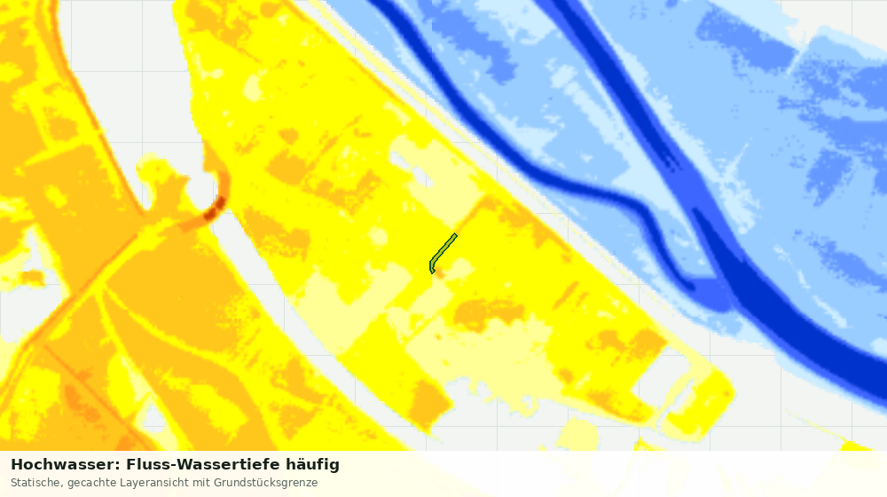 Statische Kartenansicht: Hochwasser: Fluss-Wassertiefe häufig