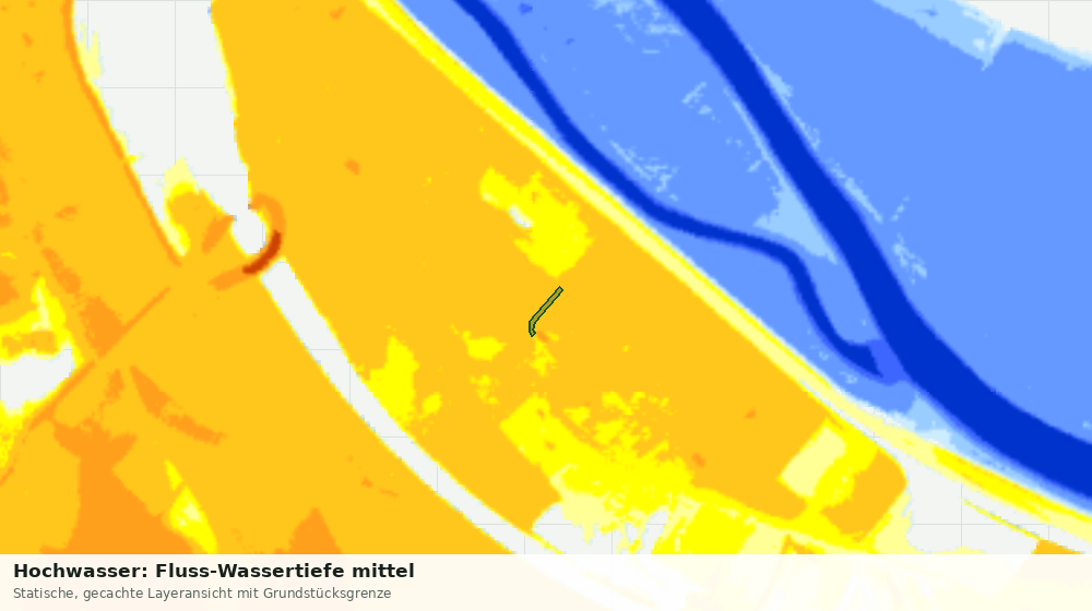 Statische Kartenansicht: Hochwasser: Fluss-Wassertiefe mittel