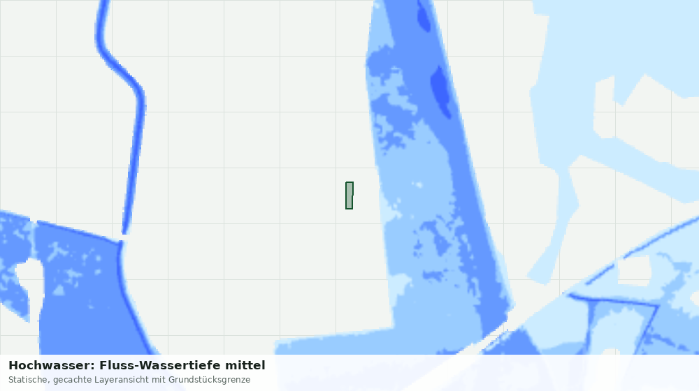 Statische Kartenansicht: Hochwasser: Fluss-Wassertiefe mittel