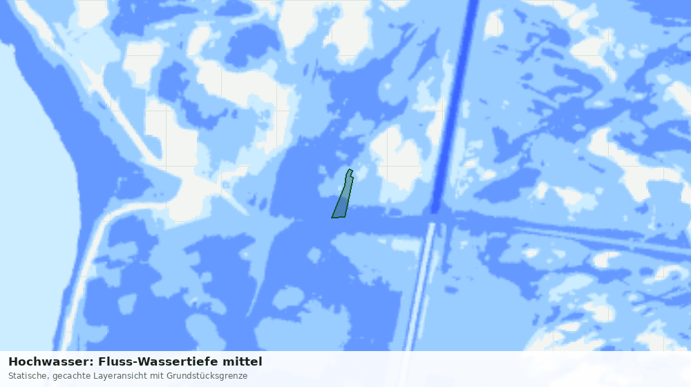 Statische Kartenansicht: Hochwasser: Fluss-Wassertiefe mittel