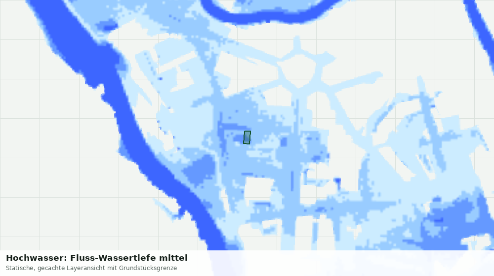 Statische Kartenansicht: Hochwasser: Fluss-Wassertiefe mittel
