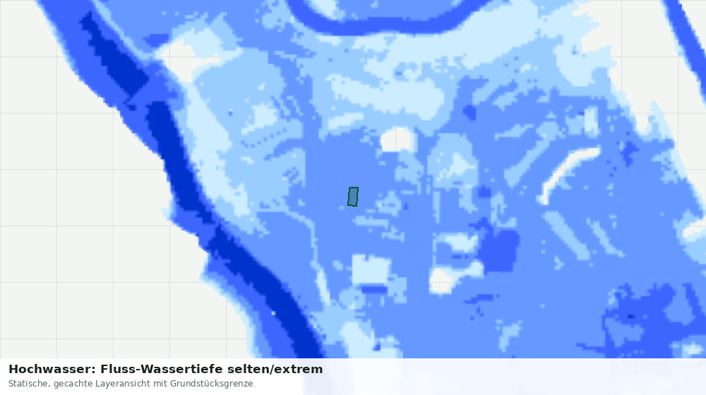 Statische Kartenansicht: Hochwasser: Fluss-Wassertiefe selten/extrem