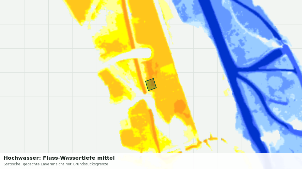 Statische Kartenansicht: Hochwasser: Fluss-Wassertiefe mittel