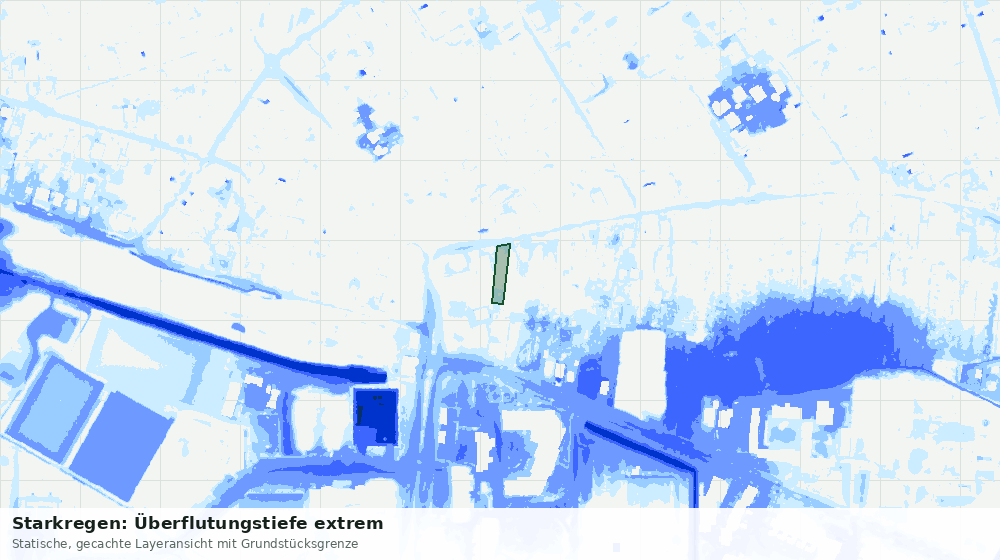 Statische Kartenansicht: Starkregen: Überflutungstiefe extrem