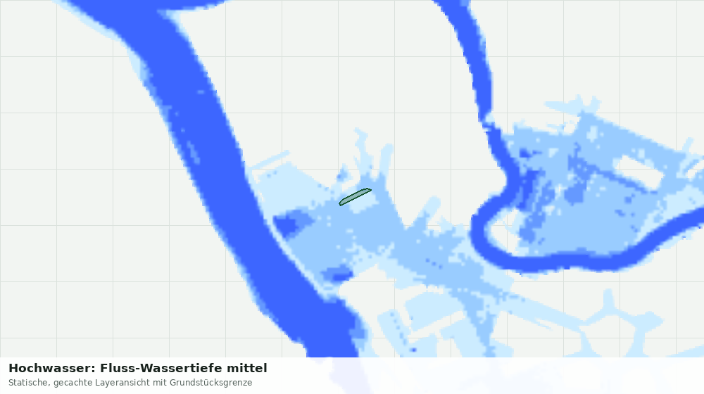 Statische Kartenansicht: Hochwasser: Fluss-Wassertiefe mittel