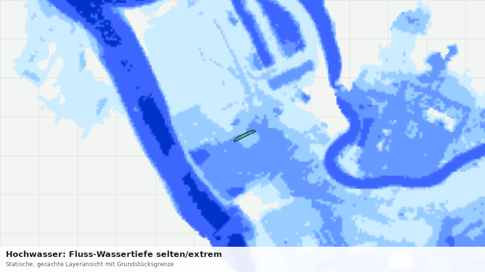 Statische Kartenansicht: Hochwasser: Fluss-Wassertiefe selten/extrem