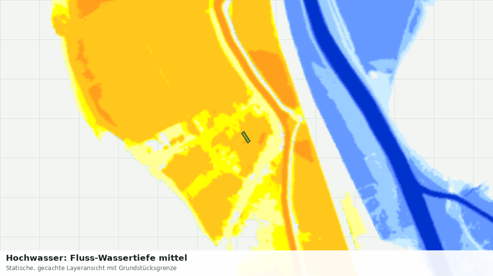 Statische Kartenansicht: Hochwasser: Fluss-Wassertiefe mittel