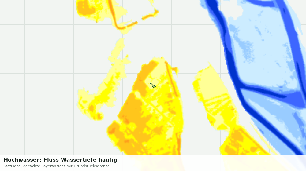 Statische Kartenansicht: Hochwasser: Fluss-Wassertiefe häufig