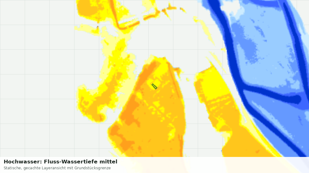 Statische Kartenansicht: Hochwasser: Fluss-Wassertiefe mittel