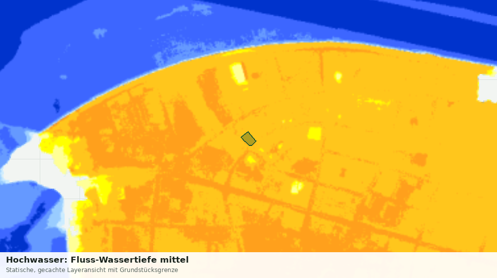 Statische Kartenansicht: Hochwasser: Fluss-Wassertiefe mittel