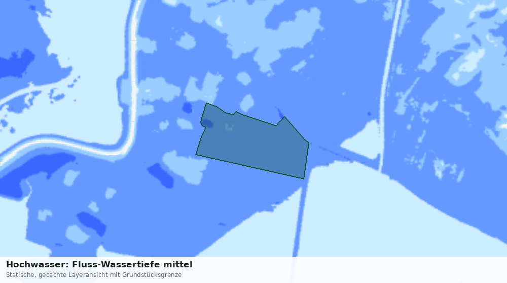 Statische Kartenansicht: Hochwasser: Fluss-Wassertiefe mittel