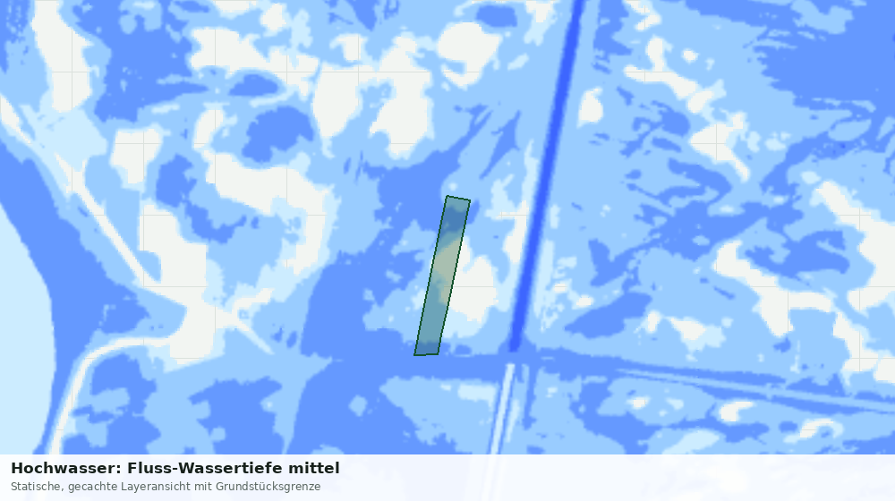 Statische Kartenansicht: Hochwasser: Fluss-Wassertiefe mittel