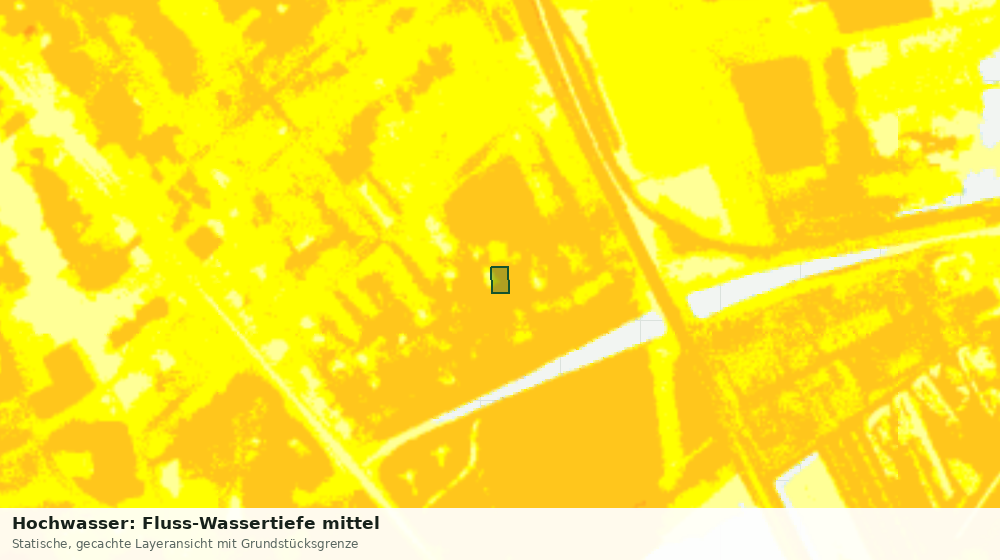 Statische Kartenansicht: Hochwasser: Fluss-Wassertiefe mittel