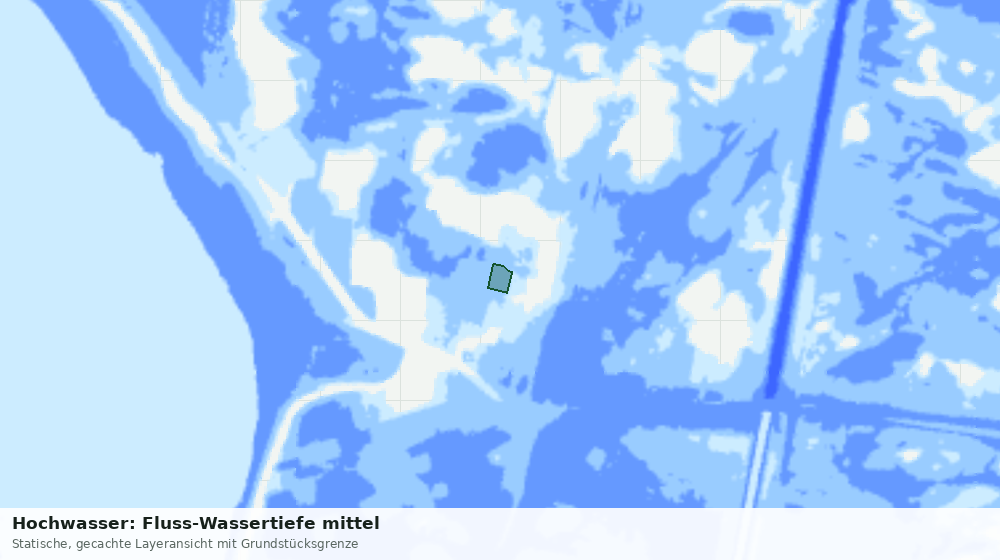 Statische Kartenansicht: Hochwasser: Fluss-Wassertiefe mittel