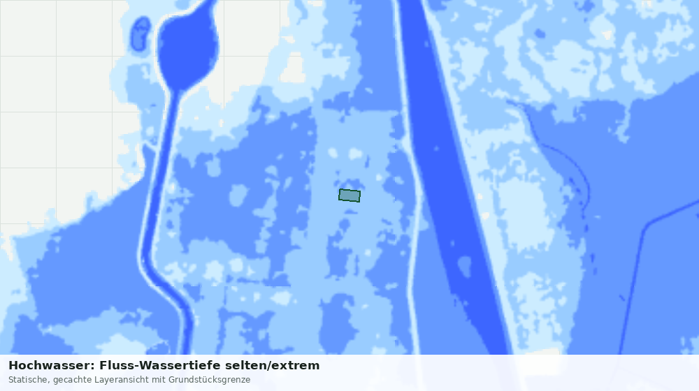 Statische Kartenansicht: Hochwasser: Fluss-Wassertiefe selten/extrem