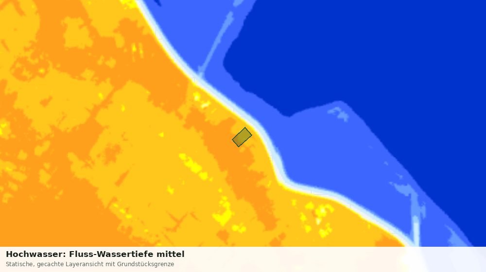 Statische Kartenansicht: Hochwasser: Fluss-Wassertiefe mittel