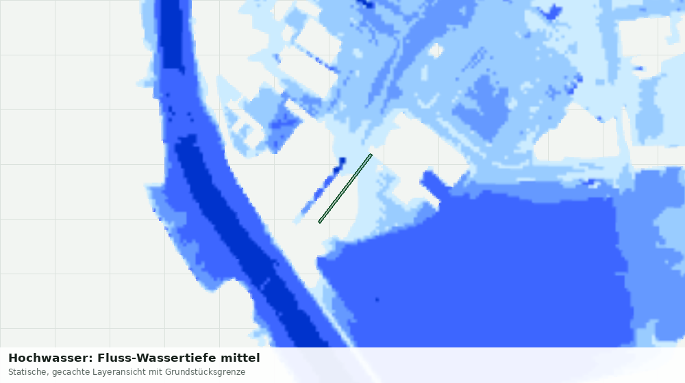 Statische Kartenansicht: Hochwasser: Fluss-Wassertiefe mittel