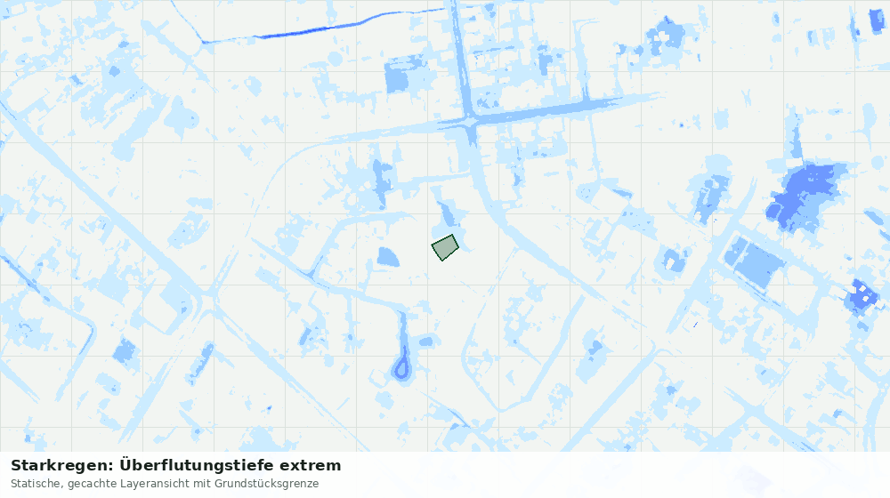 Statische Kartenansicht: Starkregen: Überflutungstiefe extrem