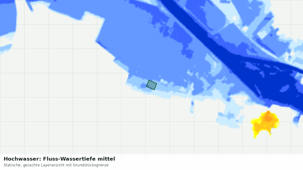 Statische Kartenansicht: Hochwasser: Fluss-Wassertiefe mittel