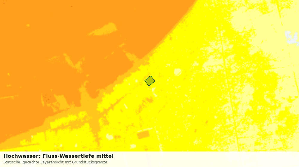 Statische Kartenansicht: Hochwasser: Fluss-Wassertiefe mittel
