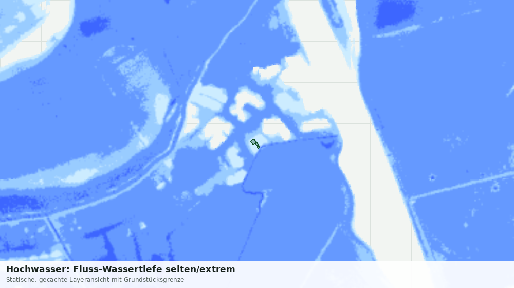 Statische Kartenansicht: Hochwasser: Fluss-Wassertiefe selten/extrem