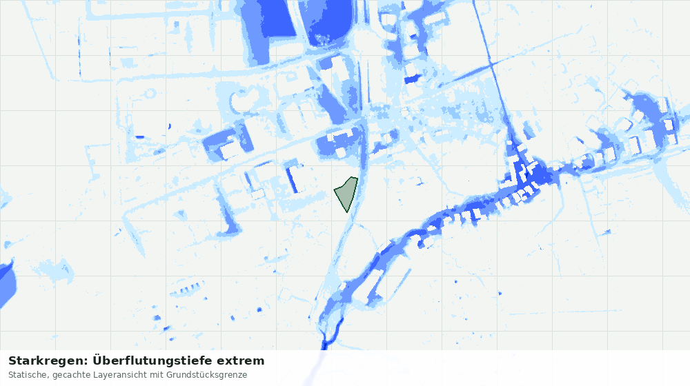Statische Kartenansicht: Starkregen: Überflutungstiefe extrem