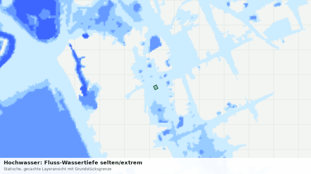Statische Kartenansicht: Hochwasser: Fluss-Wassertiefe selten/extrem