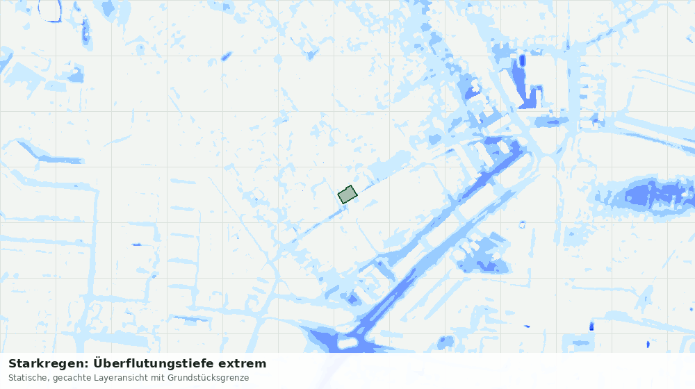 Statische Kartenansicht: Starkregen: Überflutungstiefe extrem