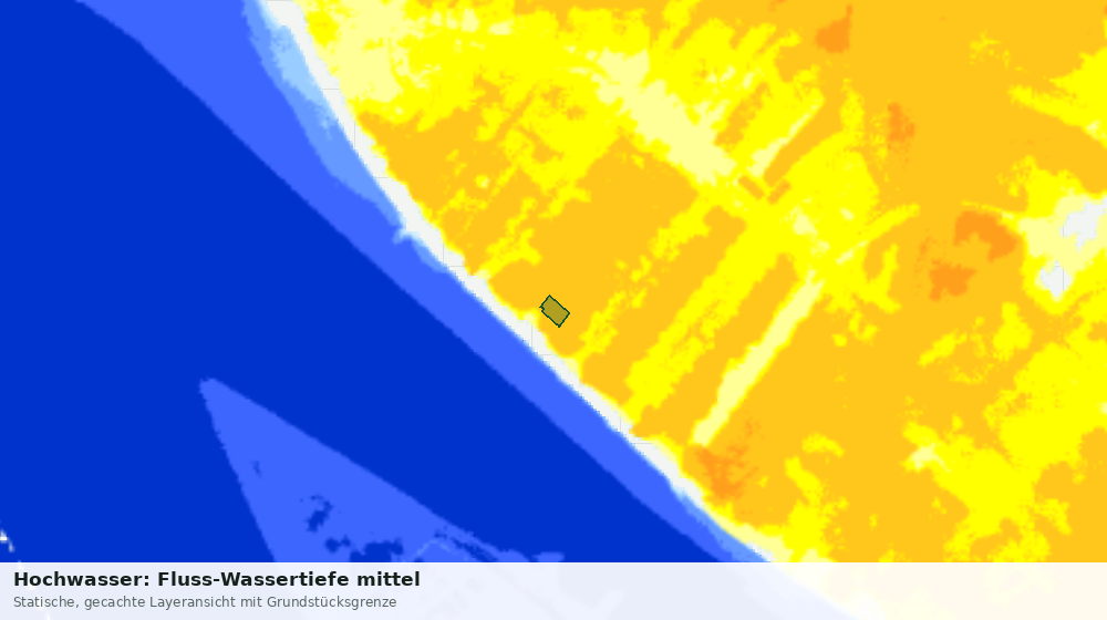 Statische Kartenansicht: Hochwasser: Fluss-Wassertiefe mittel